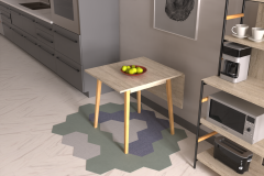 Avanos Katlanır Mdf Ahşap Mutfak Masası - 70x80 cm (70x120 cm)