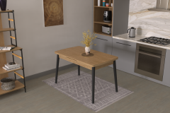 Vilinze Avanos Ahşap Açılır Kapanır Mdf Mutfak Masası - 70x120+30 cm
