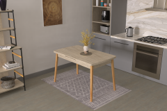 Vilinze Avanos Ahşap Açılır Kapanır Mdf Mutfak Masası - 70x120+30 cm