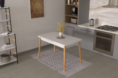 Avanos Ahşap Açılır Kapanır Mdf Mutfak Masası - 70x120+30 cm