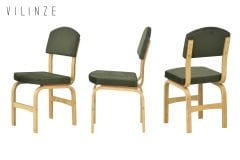 Vilinze Ege 19 Sevilla Ahşap Sandalye Naturel - Haki