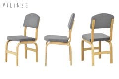 Vilinze Ege 19 Sevilla Ahşap Sandalye Naturel - Gri