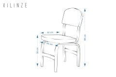 Vilinze Ege 19 Sevilla Ahşap Sandalye Naturel - Beyaz