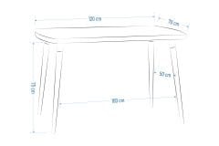 Argos Sabit Mdf Mutfak Masası - 70x120 cm Naturel