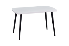Vilinze Argos Sabit Mdf Mutfak Masası - 70x120 cm Beyaz/Siyah