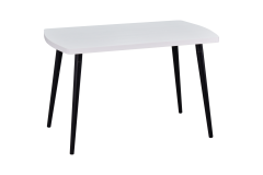 Vilinze Argos Sabit Mdf Mutfak Masası - 70x120 cm Beyaz/Siyah