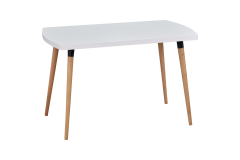Vilinze Argos Sabit Mdf Mutfak Masası - 70x120 cm Beyaz/Naturel