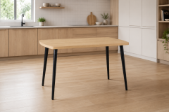 Vilinze Argos Sabit Mdf Mutfak Masası - 70x120 cm Naturel/Siyah