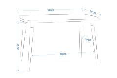 Argos Sabit Mdf Mutfak Masası - 70x120 cm Naturel/Beyaz