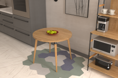 Vilinze Argos Yuvarlak MDF Sabit Mutfak Masası - Q90 Cm