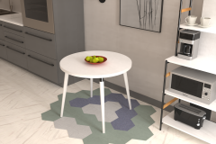 Vilinze Argos Yuvarlak MDF Sabit Mutfak Masası - Q90 Cm