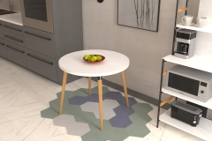 Vilinze Argos Yuvarlak MDF Sabit Mutfak Masası - Q90 Cm