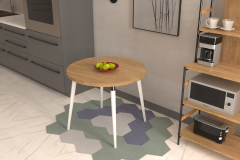 Vilinze Argos Yuvarlak MDF Sabit Mutfak Masası - Q90 Cm