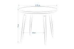 Vilinze Argos Yuvarlak MDF Sabit Mutfak Masası - Q90 Cm