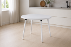 Vilinze Argos Yuvarlak MDF Sabit Mutfak Masası - Q90 Cm Beyaz