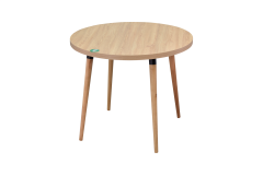 Vilinze Argos Yuvarlak MDF Sabit Mutfak Masası - Q90 Cm Naturel