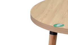 Vilinze Argos Yuvarlak MDF Sabit Mutfak Masası - Q90 Cm Naturel