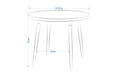 Argos Yuvarlak MDF Sabit Mutfak Masası - Q90 Cm Naturel