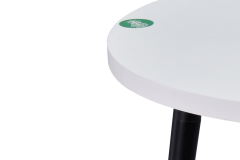 Vilinze Argos Yuvarlak MDF Sabit Mutfak Masası - Q90 Cm Beyaz/Siyah