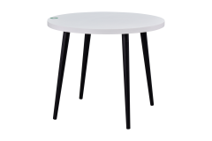 Argos Yuvarlak MDF Sabit Mutfak Masası - Q90 Cm Beyaz/Siyah