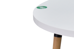 Vilinze Argos Yuvarlak MDF Sabit Mutfak Masası - Q90 Cm Beyaz/Naturel