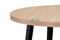 Argos Yuvarlak MDF Sabit Mutfak Masası - Q90 Cm Naturel/Siyah