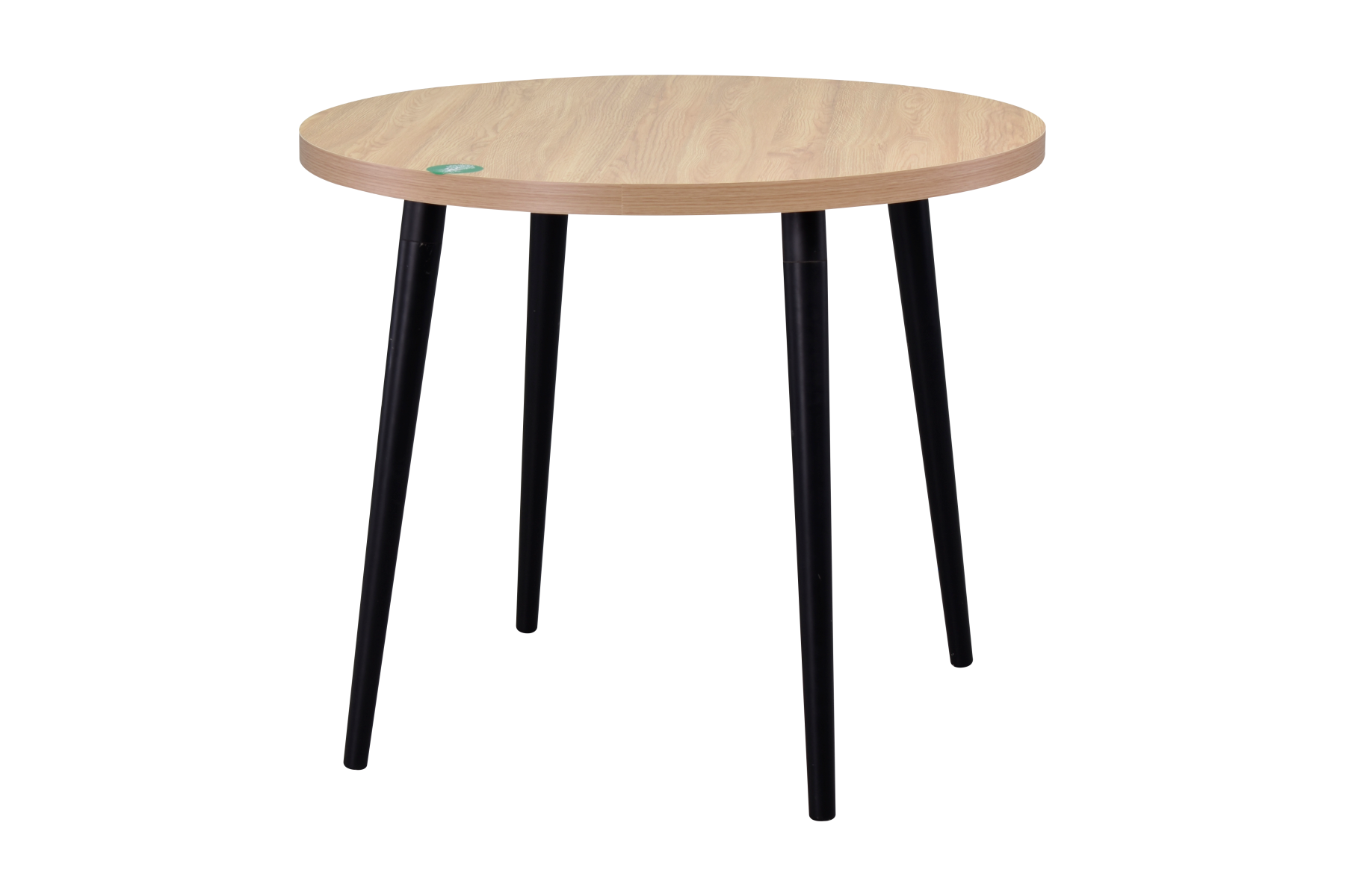 Argos Yuvarlak MDF Sabit Mutfak Masası - Q90 Cm Naturel/Siyah