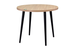 Argos Yuvarlak MDF Sabit Mutfak Masası - Q90 Cm Naturel/Siyah