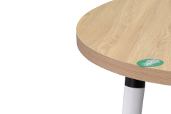 Vilinze Argos Yuvarlak MDF Sabit Mutfak Masası - Q90 Cm Naturel/Beyaz