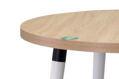 Argos Yuvarlak MDF Sabit Mutfak Masası - Q90 Cm Naturel/Beyaz