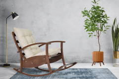 Vilinze Dandini Kestane Ahşap Sallanan Koltuk Tv Sandalyesi