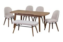 Mara Sandalye Hazar Bank Aras Mutfak Masası Takımı - 80x140 cm Beyaz - Kestane