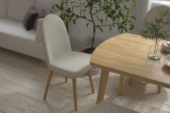 Mara Sandalye Hazar Bank Aras Mutfak Masası Takımı - 80x140 cm Beyaz - Naturel