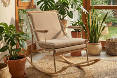 Vilinze Bal Ahşap-Metal Ayak Teddy Sallanan Sandalye Tv Koltuğu