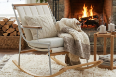 Vilinze Bal Ahşap-Metal Ayak Teddy Sallanan Sandalye Tv Koltuğu