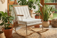 Vilinze Bal Ahşap-Metal Ayak Teddy Sallanan Sandalye Tv Koltuğu