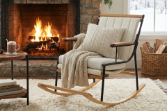 Vilinze Bal Ahşap-Metal Ayak Teddy Sallanan Sandalye Tv Koltuğu