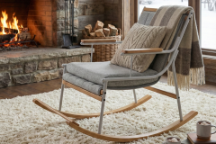 Vilinze Bal Ahşap-Metal Ayak Teddy Sallanan Sandalye Tv Koltuğu