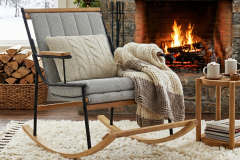 Vilinze Bal Ahşap-Metal Ayak Teddy Sallanan Sandalye Tv Koltuğu