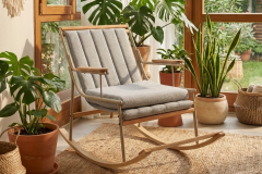 Vilinze Bal Ahşap-Metal Ayak Teddy Sallanan Sandalye Tv Koltuğu