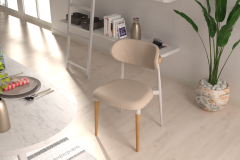 Vilinze Venüs Ahşap-Metal Siyah Ayak Sandalye