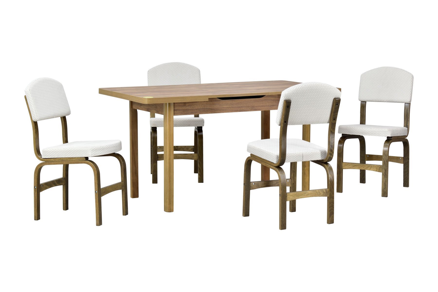 Ege Sandalye Fırat Mutfak Masası Takımı - 80x120 cm Kestane