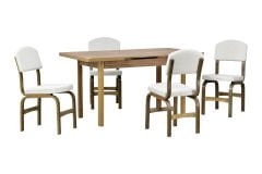 Ege Sandalye Fırat Mutfak Masası Takımı - 80x120 cm Kestane
