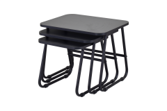 Vilinze Zigana Çok Amaçlı Siyah Metal Ayak 3'lü Zigon Sehpa Siyah