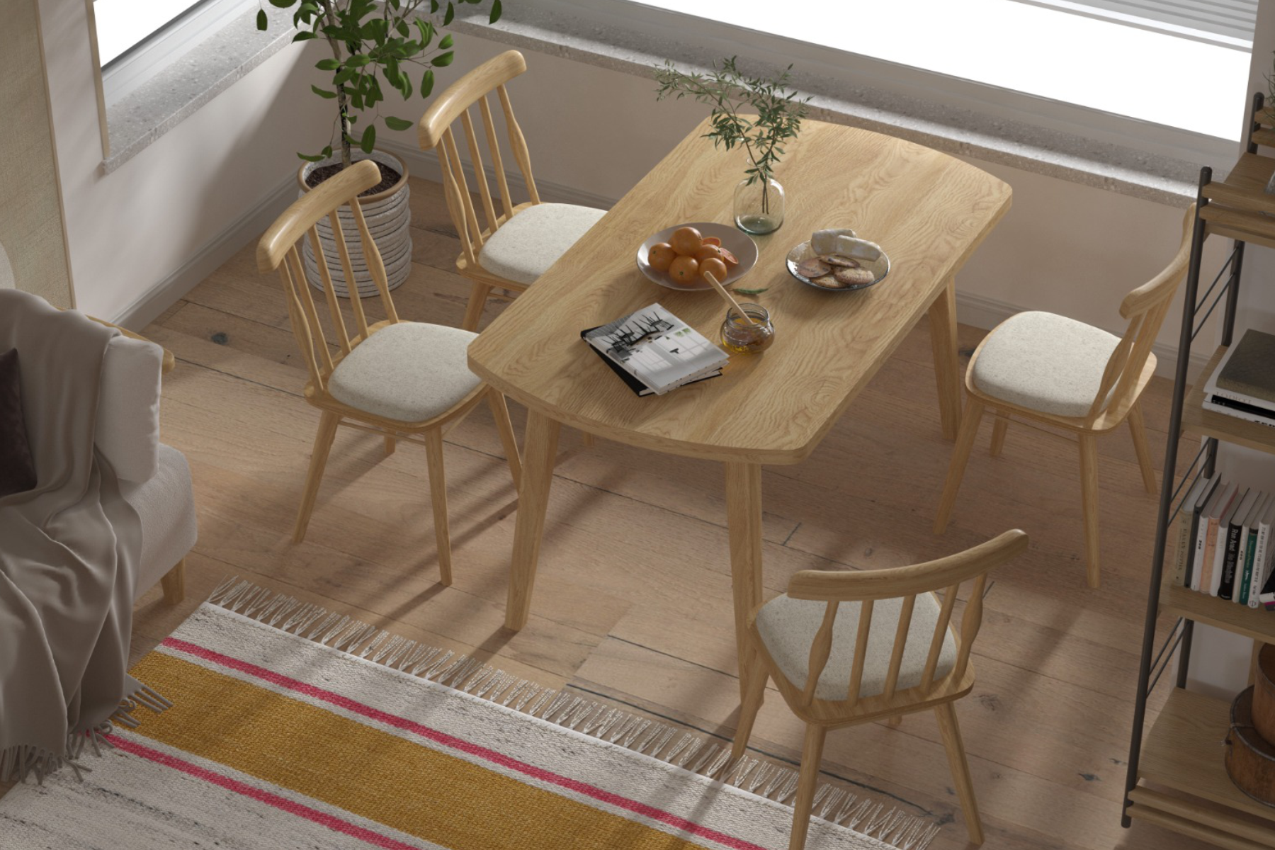 Vilinze Soma Sandalye Aras Mutfak Masası Takımı - 80x140 cm