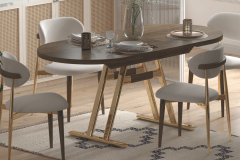 Vilinze Venüs Sandalye Afyon Gold Mutfak Masası Takımı - 80x140 cm Kestane - 6 Adet