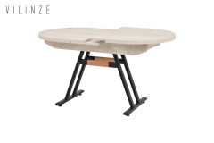 Vilinze Afyon Açılır Yemek Masası - 80x140 cm Traverten