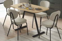 Damla Sandalye Tatvan Mutfak Masası Takımı - 70x120 cm