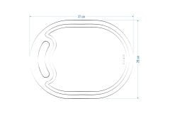 Doğal Meşe Dikey Sunum - Kesme Tahtası 18mm-Oval