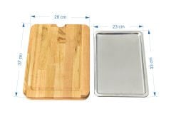 Meşe Tepsili Kesme Tahtası - Xl